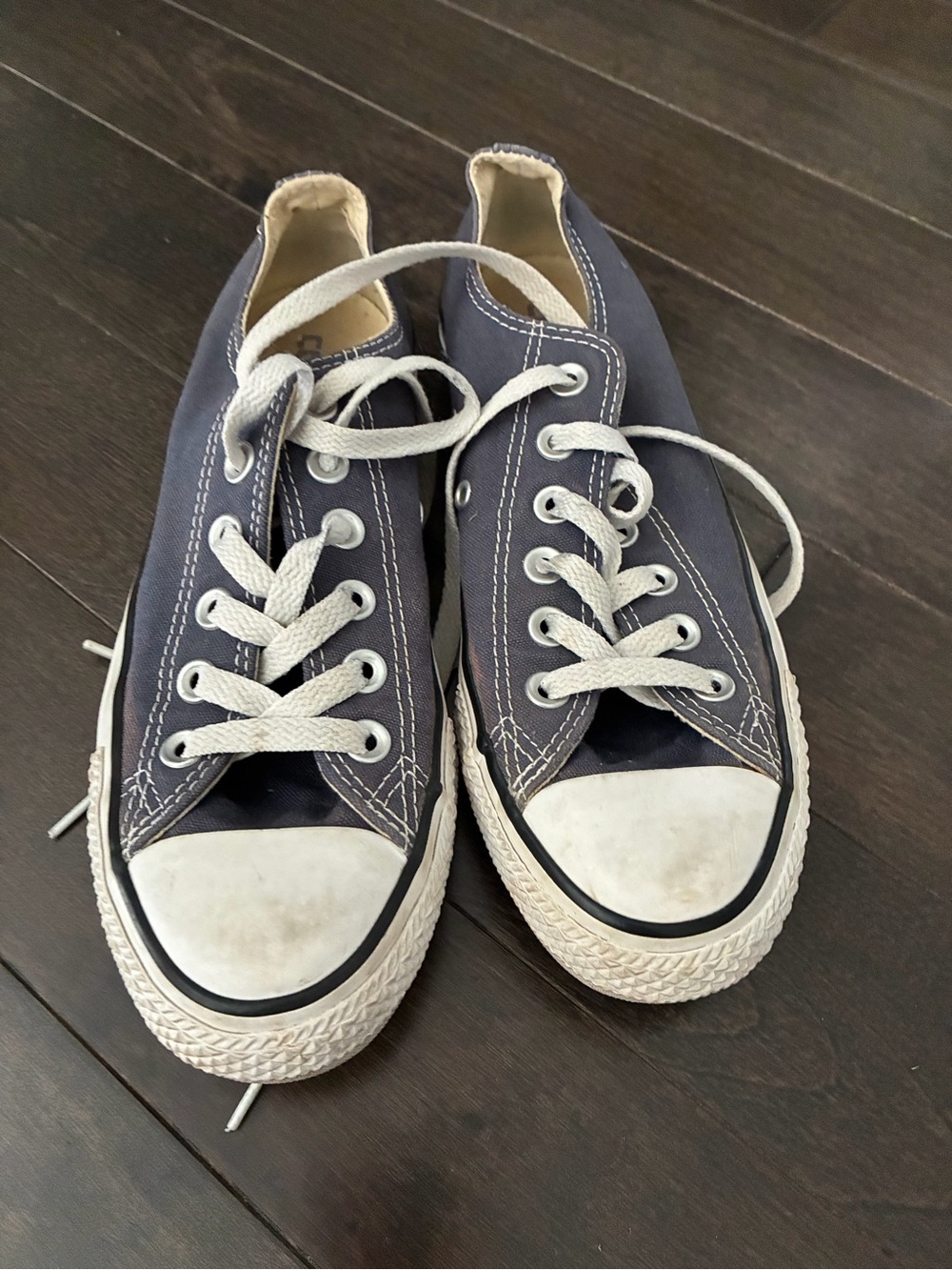 Converse Navy and White Low-Top Canvas Sneakers